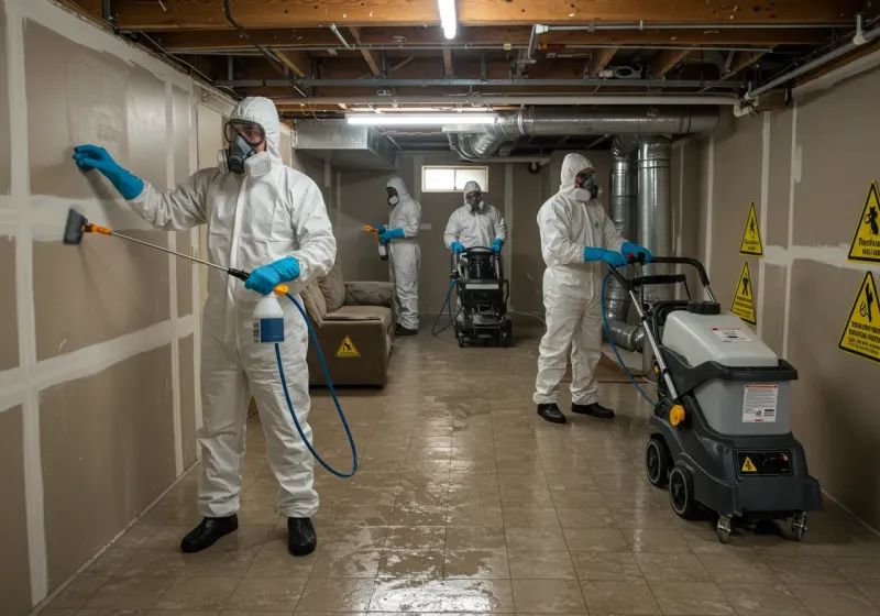 Basement Moisture Removal and Structural Drying process in Levant, ME